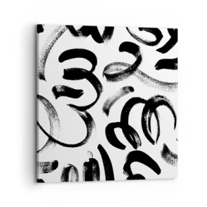 Schilderen op canvas - Zwart op wit - 70x70 cm