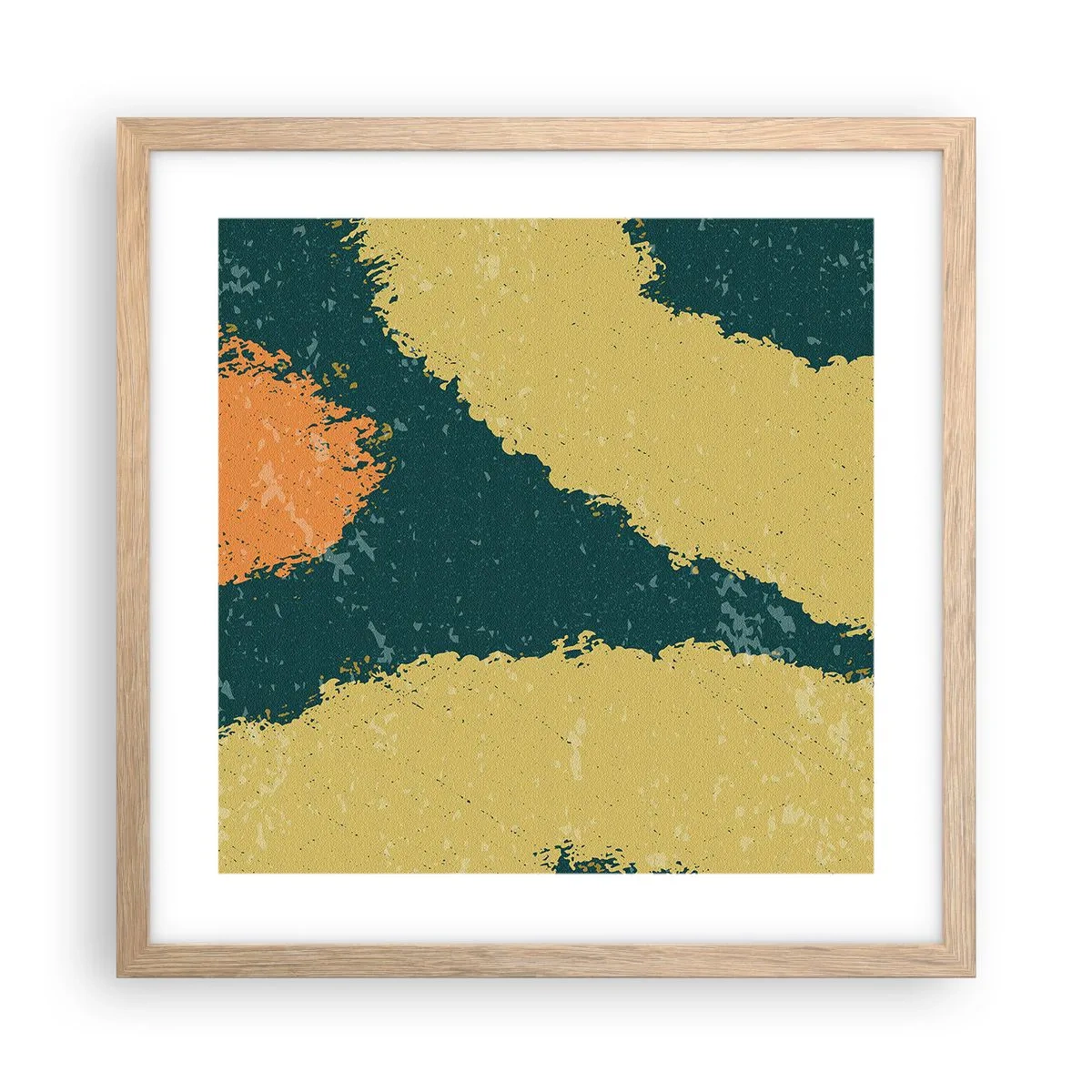 Een poster in een licht eiken lijst - Abstractie – langzame beweging - 40x40 cm