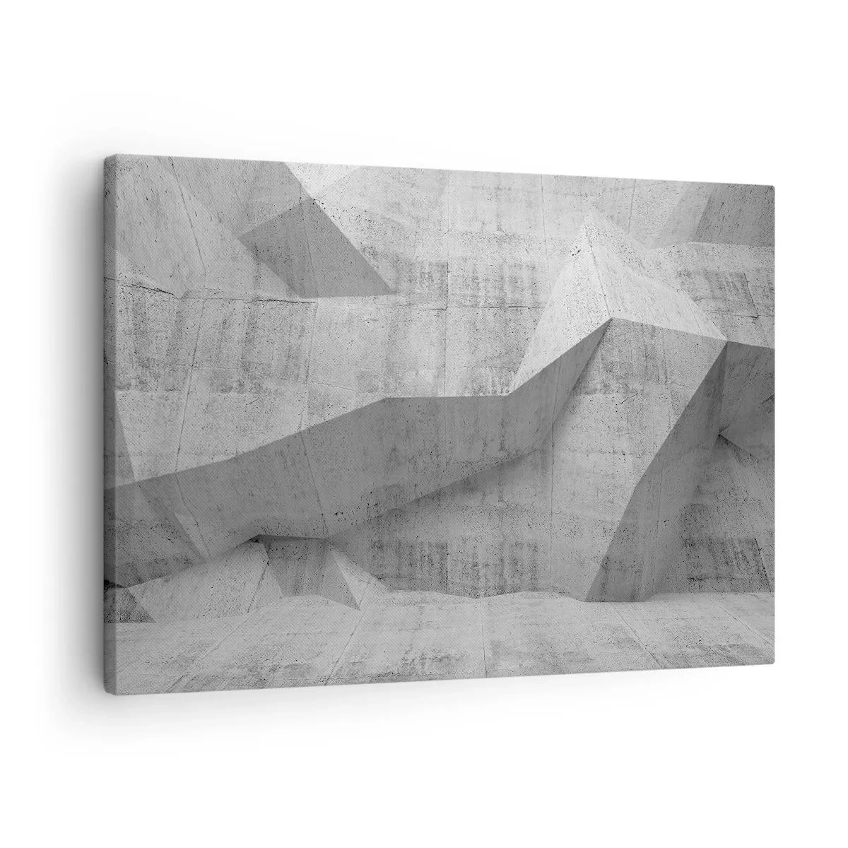 Schilderen op canvas - Geometrische betonvormen in grijs - 70x50cm - Een echte uitdaging - Moderne wanddecoratie voor woonkamer en slaapkamer ARTTOR