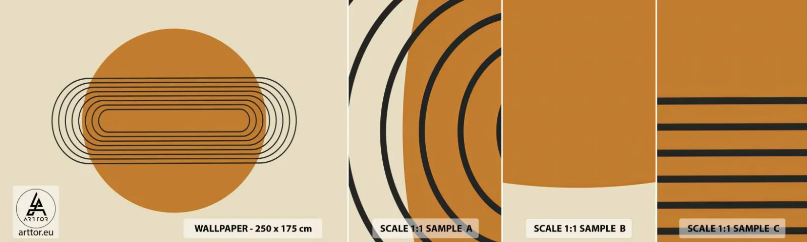 Fotobehang Staaltje Standard Eco - Perfect plan - Abstractie, Grafisch, Modern patroon - 100x30 cm