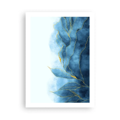 Poster - Blauw in goud - 50x70 cm