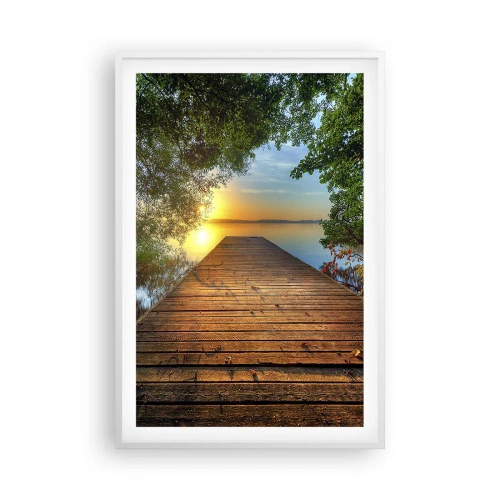 Poster in een witte lijst - Neem de tijd, ga zitten - 61x91 cm