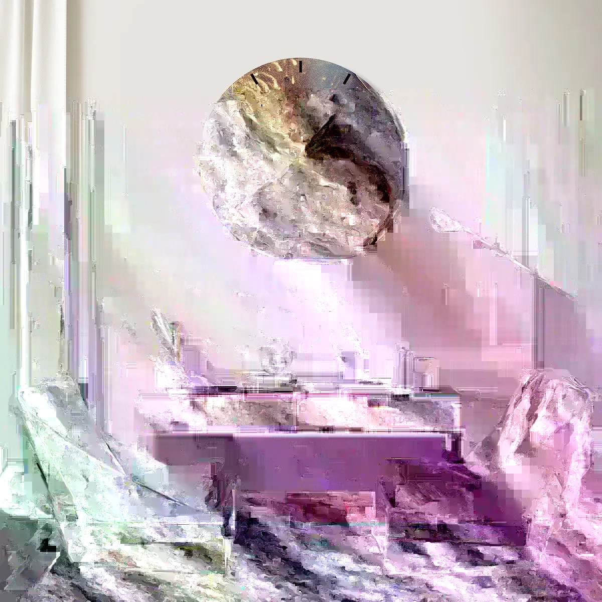 Wandklok - Klok - Materie en geest - 30x30 cm