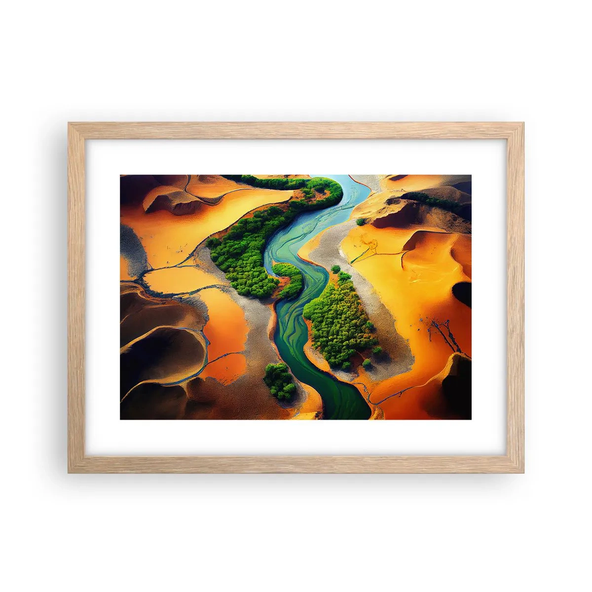 Een poster in een licht eiken lijst - Levengevende rivier - 40x30 cm