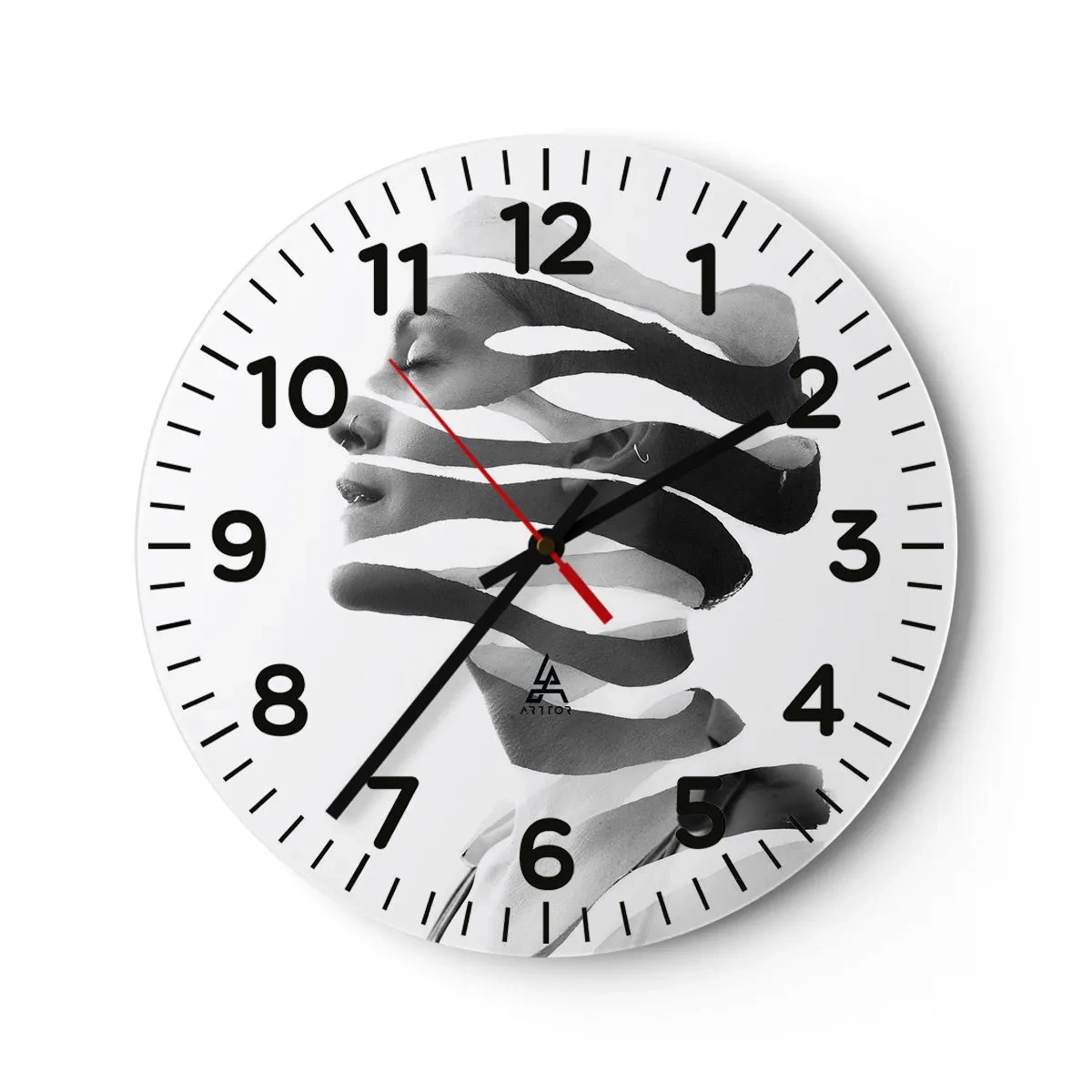 Wandklok - Klok - Surrealistisch portret - 30x30 cm