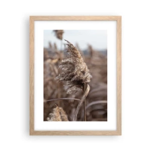 Een poster in een licht eiken lijst - Tijd om met de wind mee te gaan - 30x40 cm