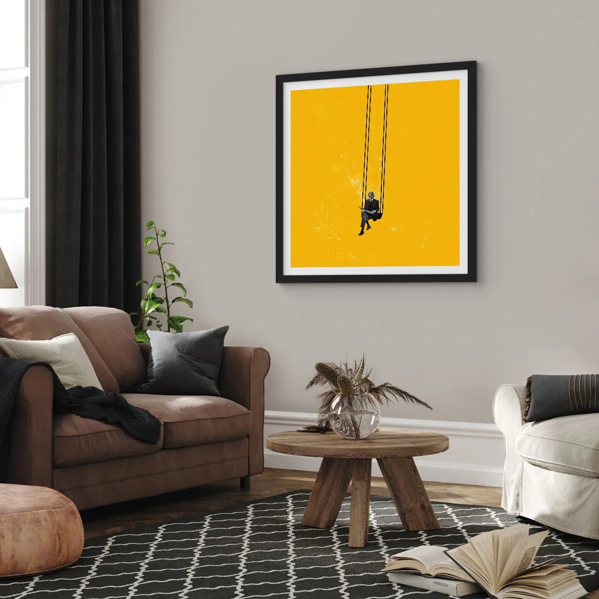 Poster in een zwarte lijst - Dag als iedere dag - 30x30 cm