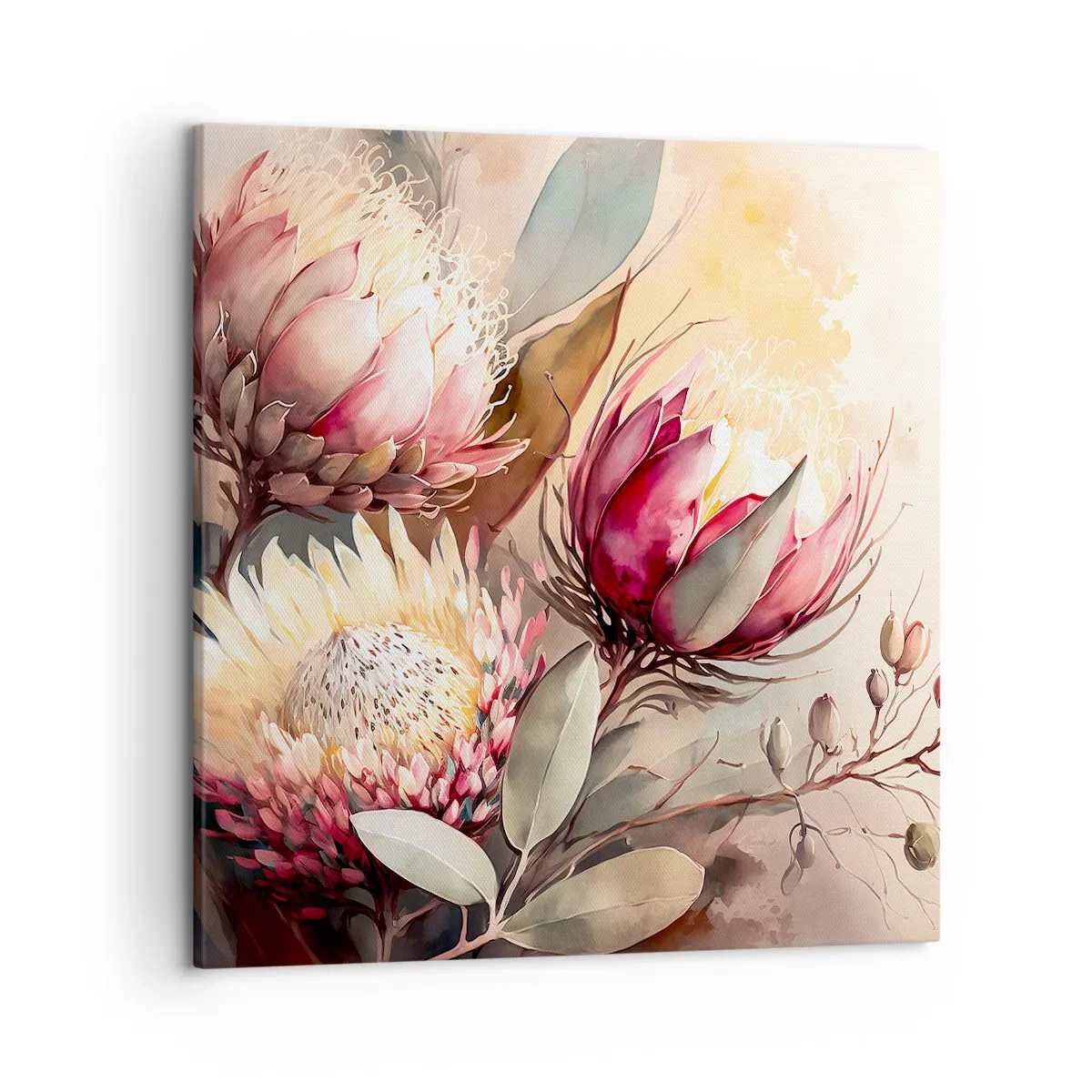 Schilderen op canvas - In profiel en en face - 50x50 cm