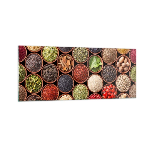 Schilderen op glas - Alle smaken van de wereld - 100x40 cm