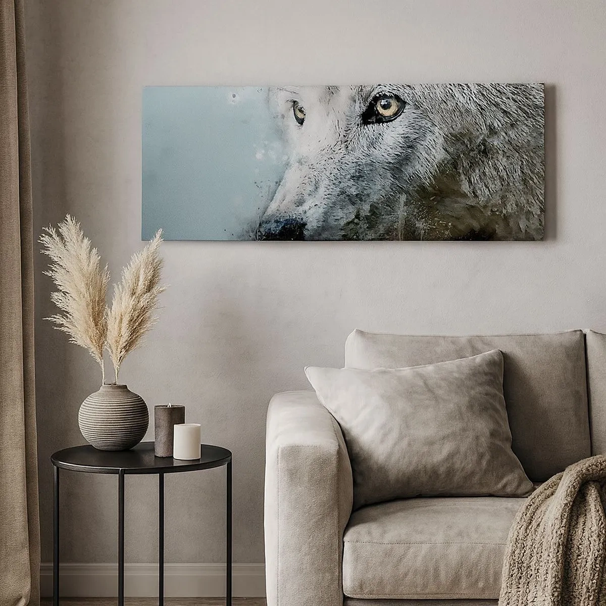 Schilderen op canvas - Ontmoet de wolvenziel - 100x40 cm