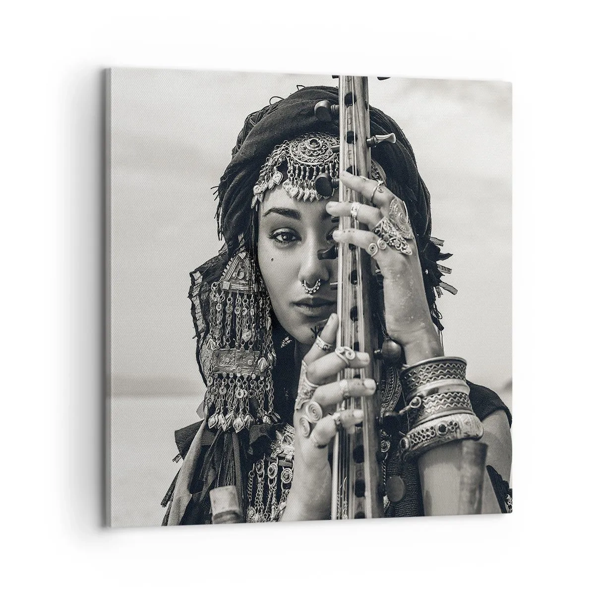 Schilderen op canvas - De muziek van het Oosten zelf - 60x60 cm