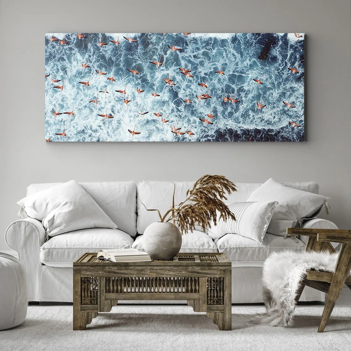 Schilderen op canvas - De kustparade - 160x50 cm
