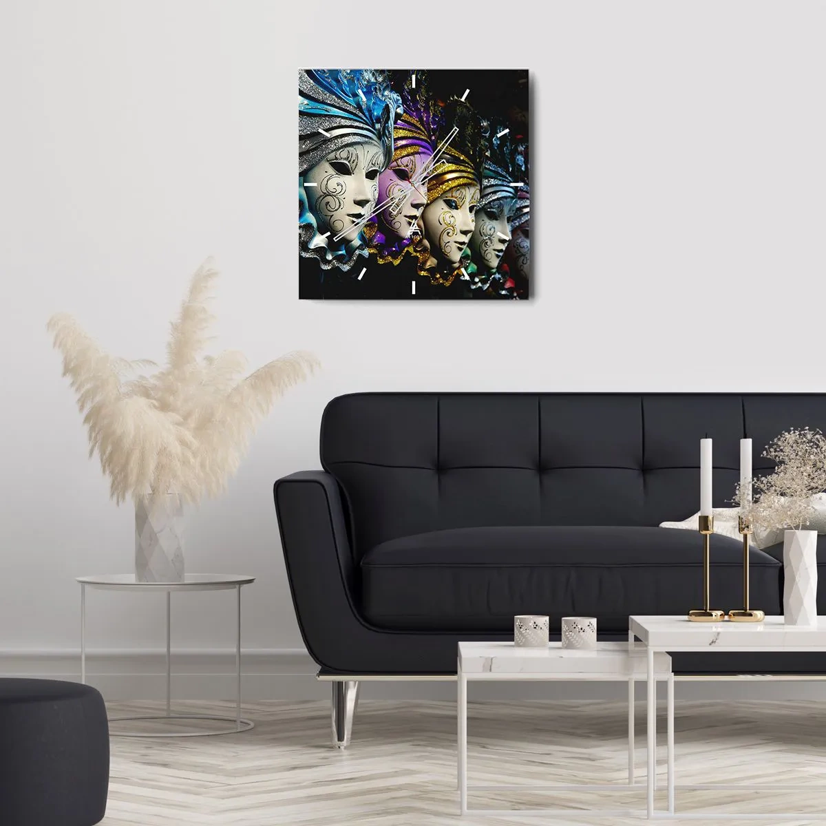 Wandklok - Klok - Mysterie in goud en zilver - 40x40 cm