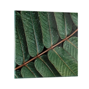 Schilderen op glas - In een groen ritme - 70x70 cm