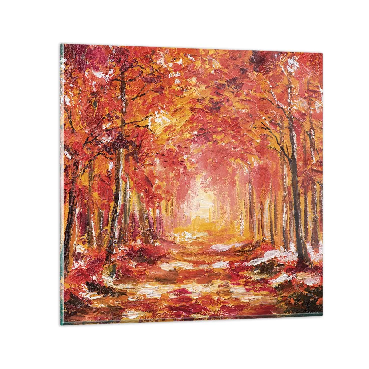 Schilderen op glas - Koperen bos - 30x30 cm