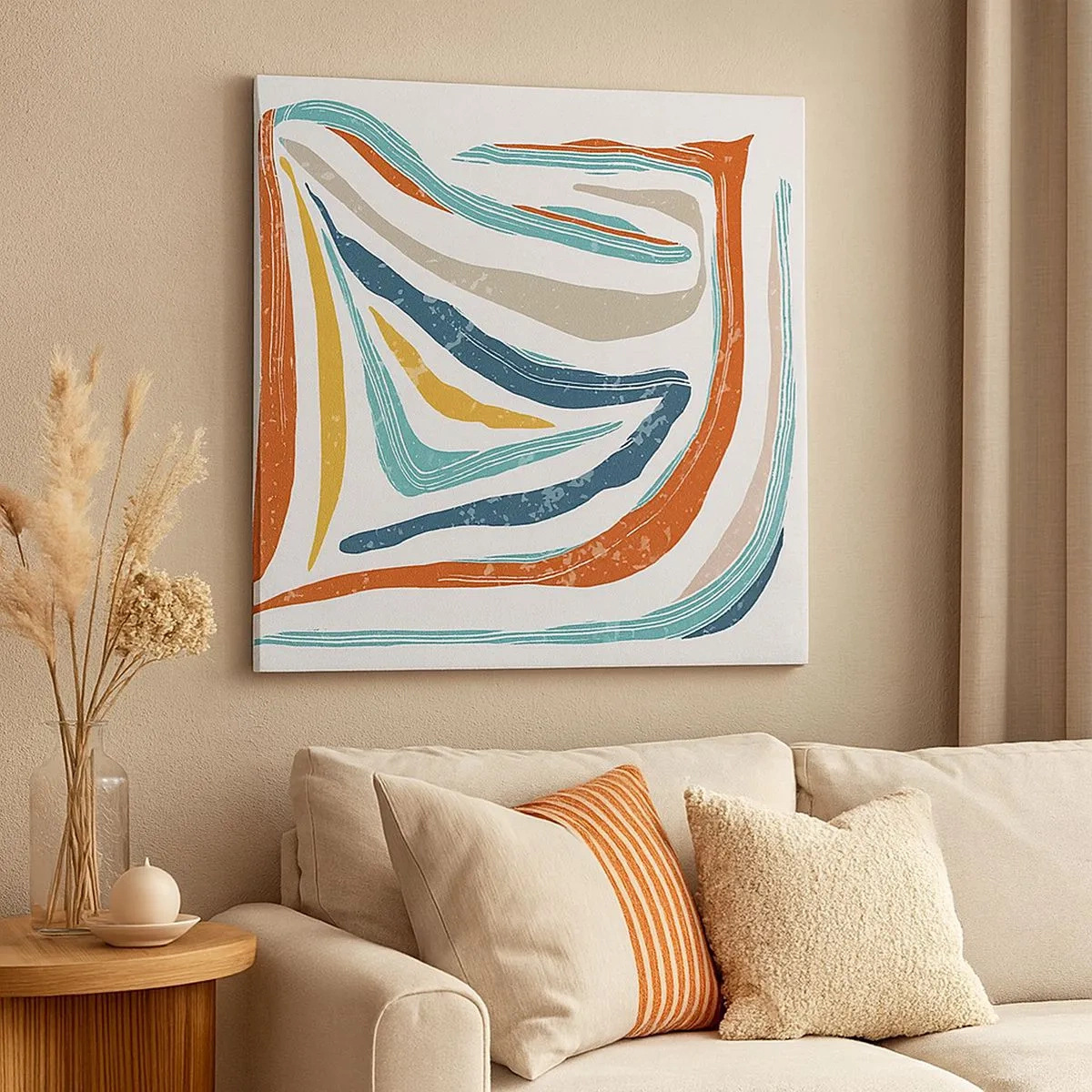 Schilderen op canvas - Abstractie met een vriendelijke glimlach - 30x30 cm