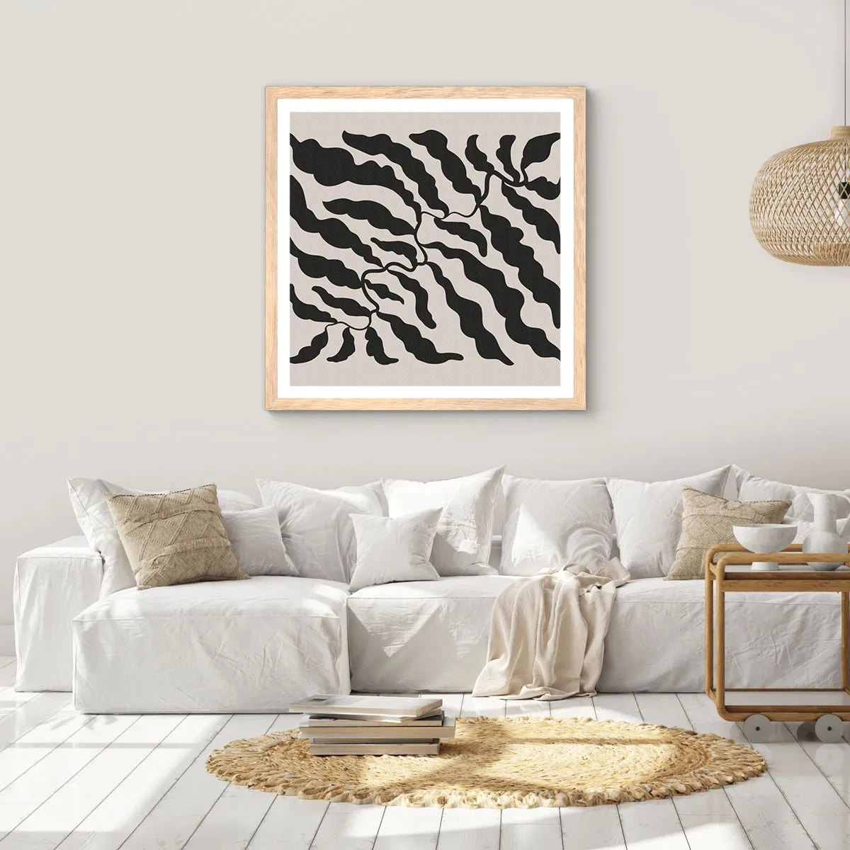 Een poster in een licht eiken lijst - Natuur van een vierkant - 40x40 cm