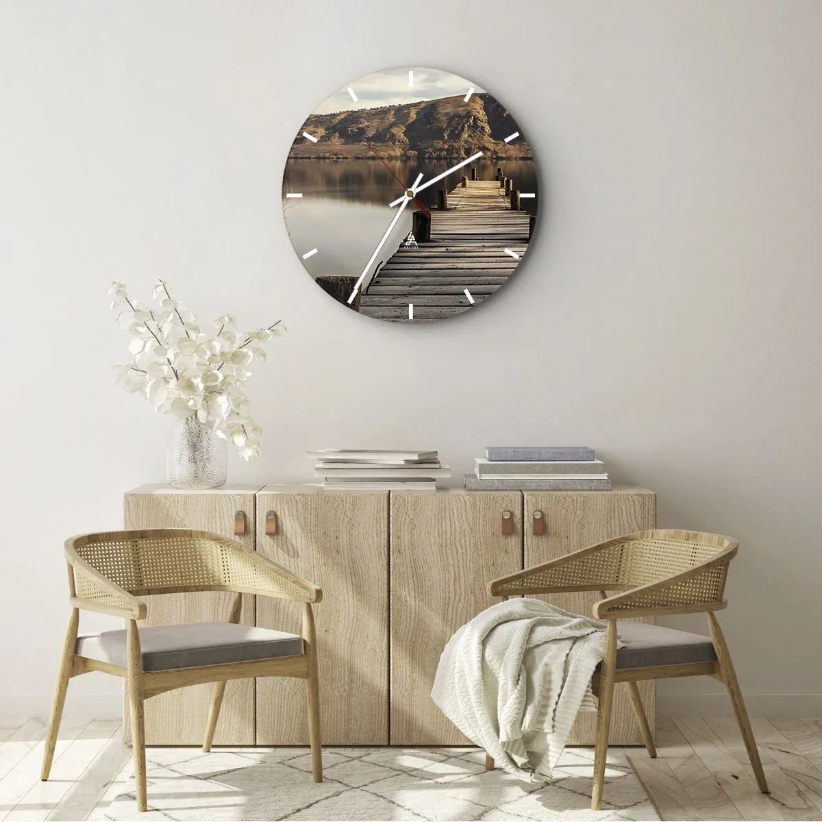 Wandklok - Klok - Landschap in stilte - 30x30 cm