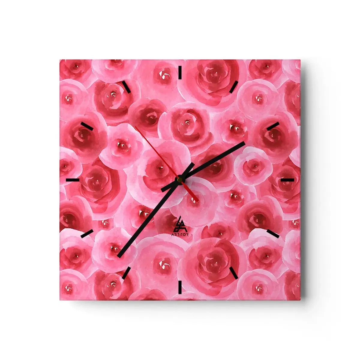 Wandklok - Klok - Rozen onder en boven - 40x40 cm
