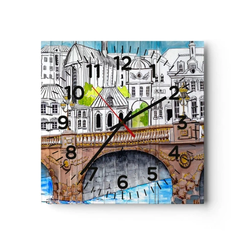 Wandklok - Klok - De stad als geschilderd - 30x30 cm
