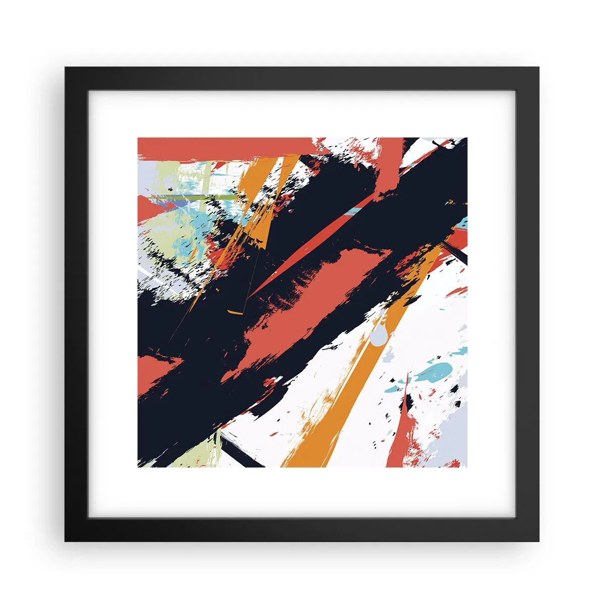 Poster in een zwarte lijst - Dynamische compositie - 30x30 cm