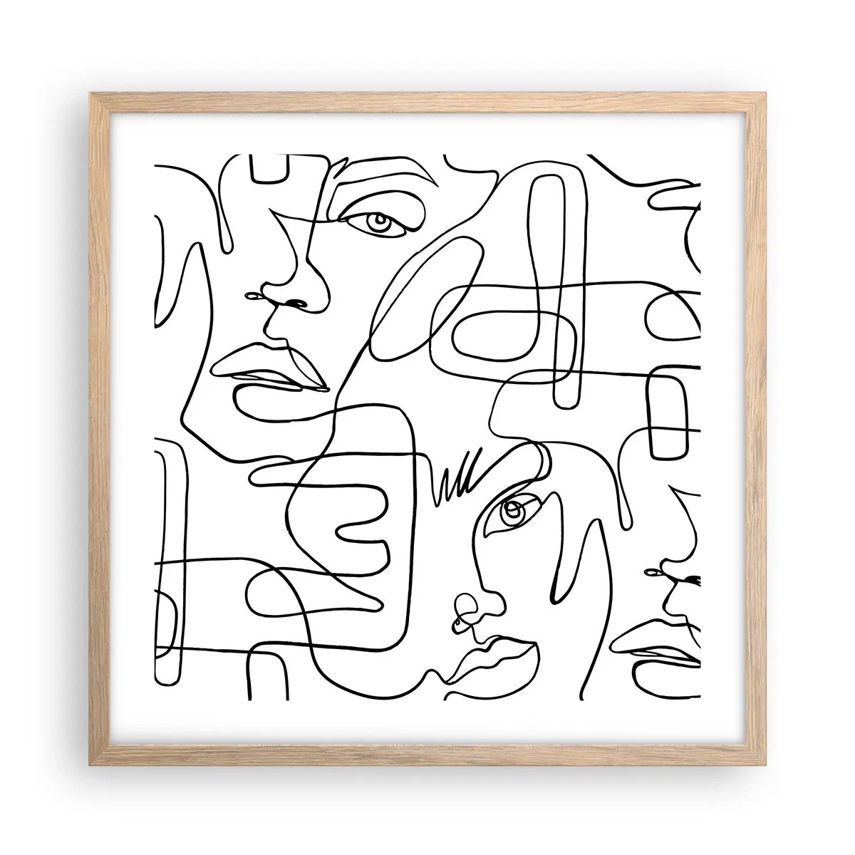 Een poster in een licht eiken lijst - In verwarde emoties - 50x50 cm