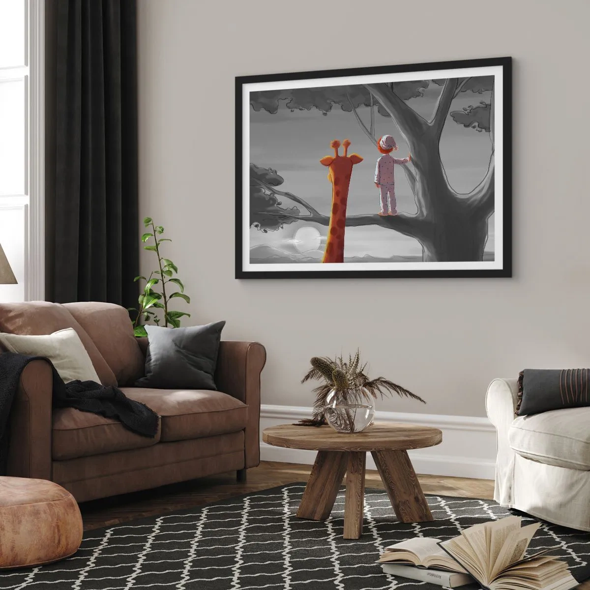 Poster in een zwarte lijst - Dit gebeurt echt - 70x50 cm