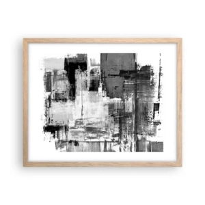 Een poster in een licht eiken lijst - Grijs is prachtig - 50x40 cm