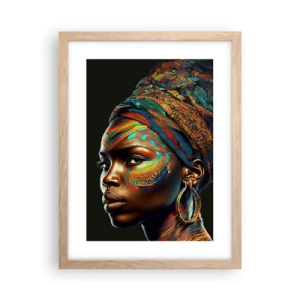 Een poster in een licht eiken lijst - Afrikaanse koningin - 30x40 cm