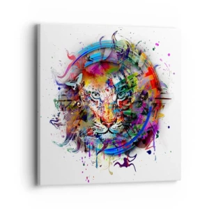 Schilderen op canvas - Het schuilt achter een regenboogsluier - 40x40 cm