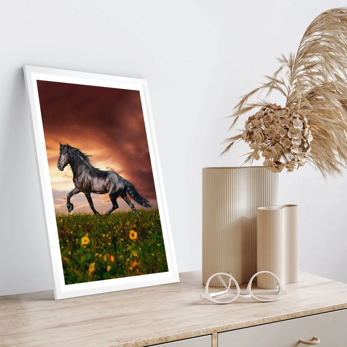 Poster in een witte lijst - Zwarte Prins - 50x70 cm