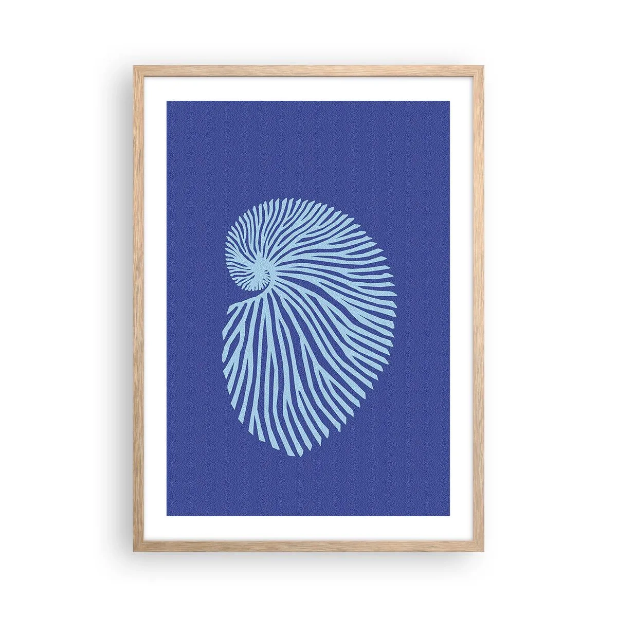 Een poster in een licht eiken lijst - De geboorte van de schelp - 50x70 cm