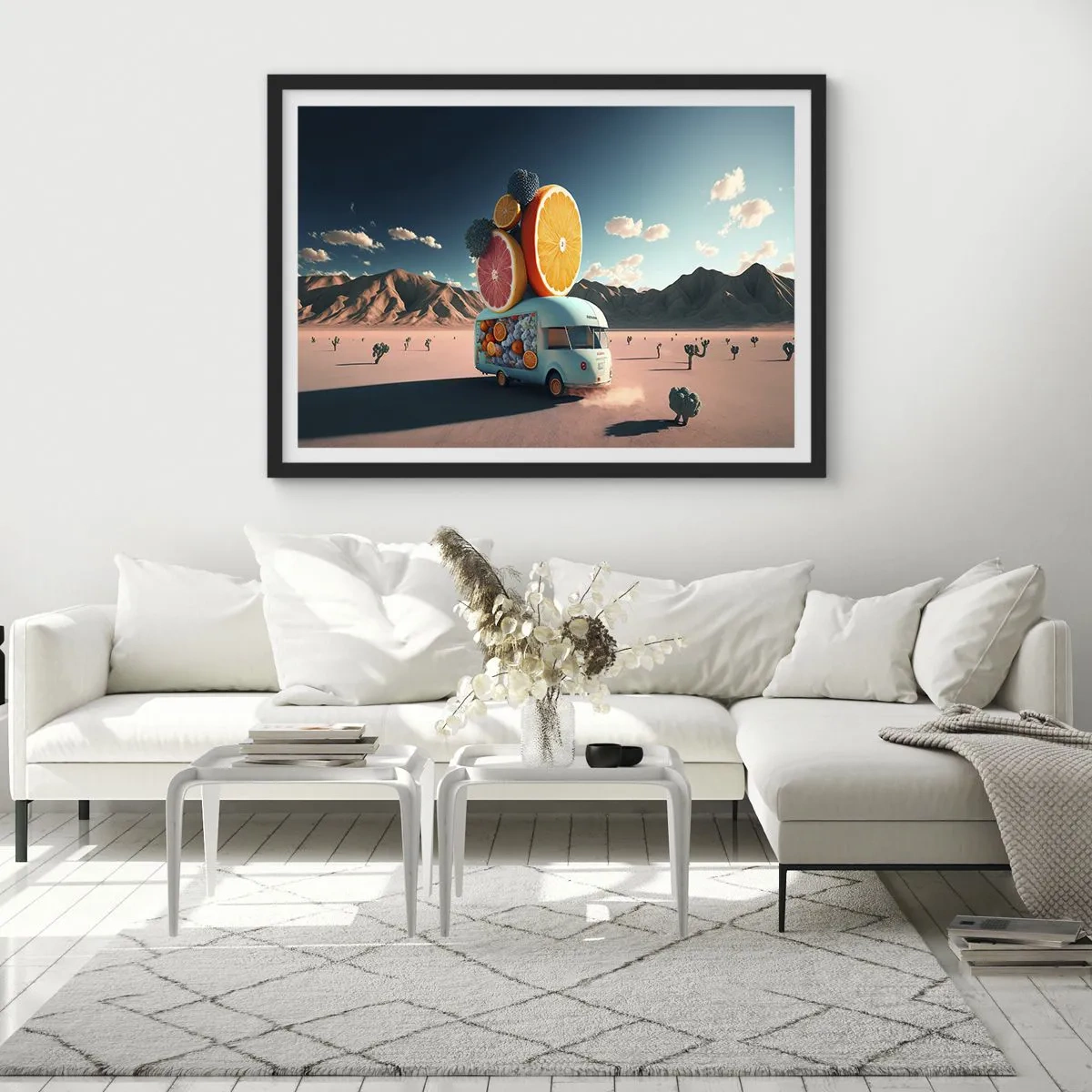 Poster in een zwarte lijst - De smaak van vakantie - 70x50 cm