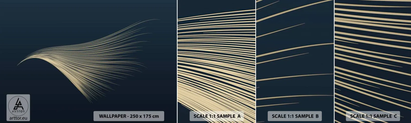 Fotobehang Monster Zelfklevend Deluxe Sticker - Als het haar van een engel - Abstractie, Deel, Grafisch - 100x30 cm