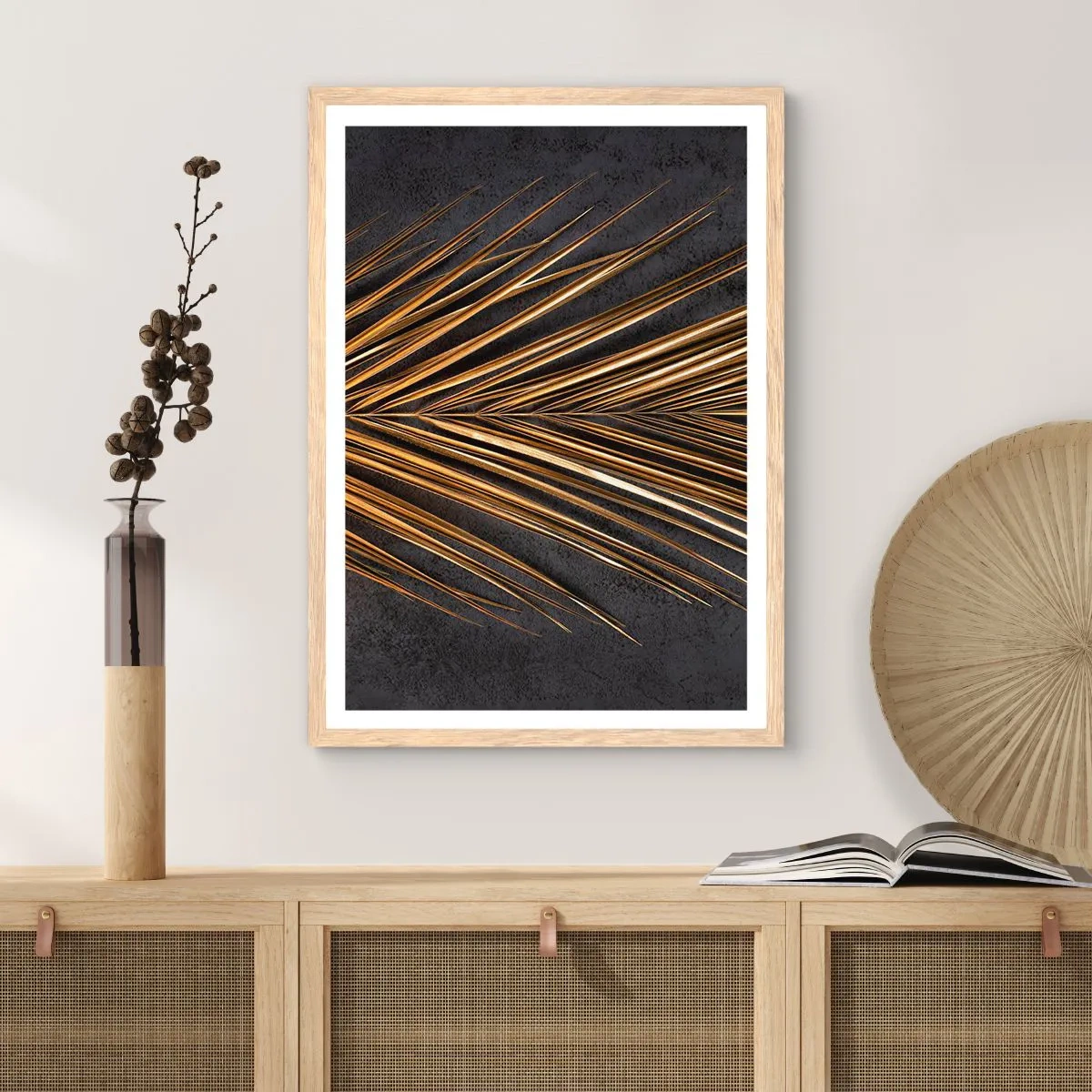Een poster in een licht eiken lijst - Het goud van de tropen - 61x91 cm