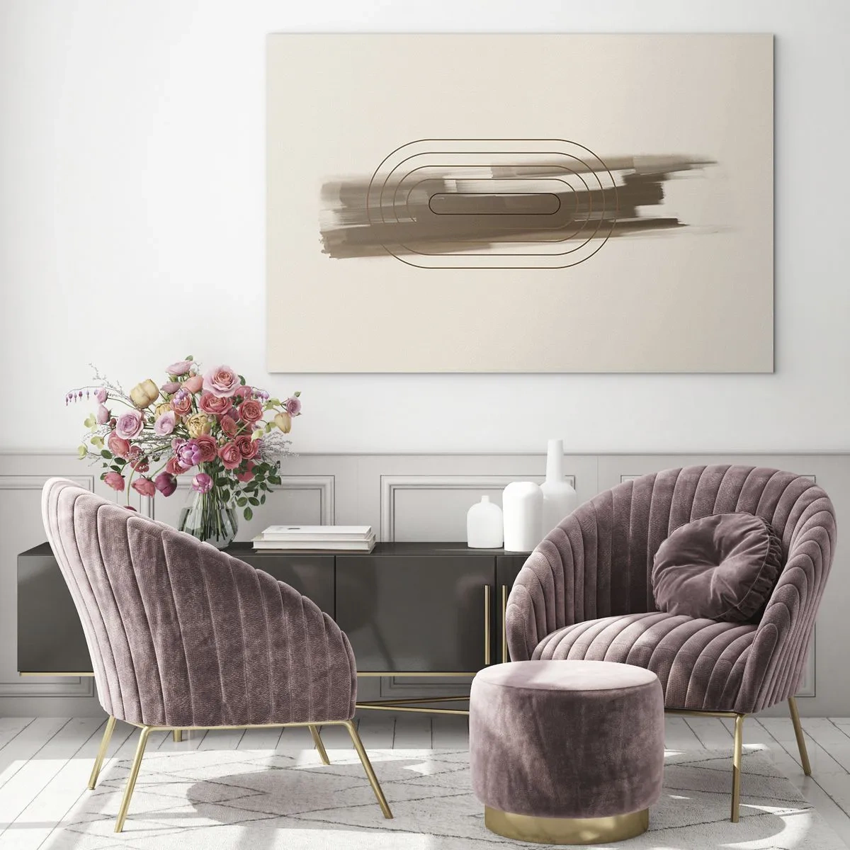 Schilderen op glas - Een briesje grijs - 100x70 cm