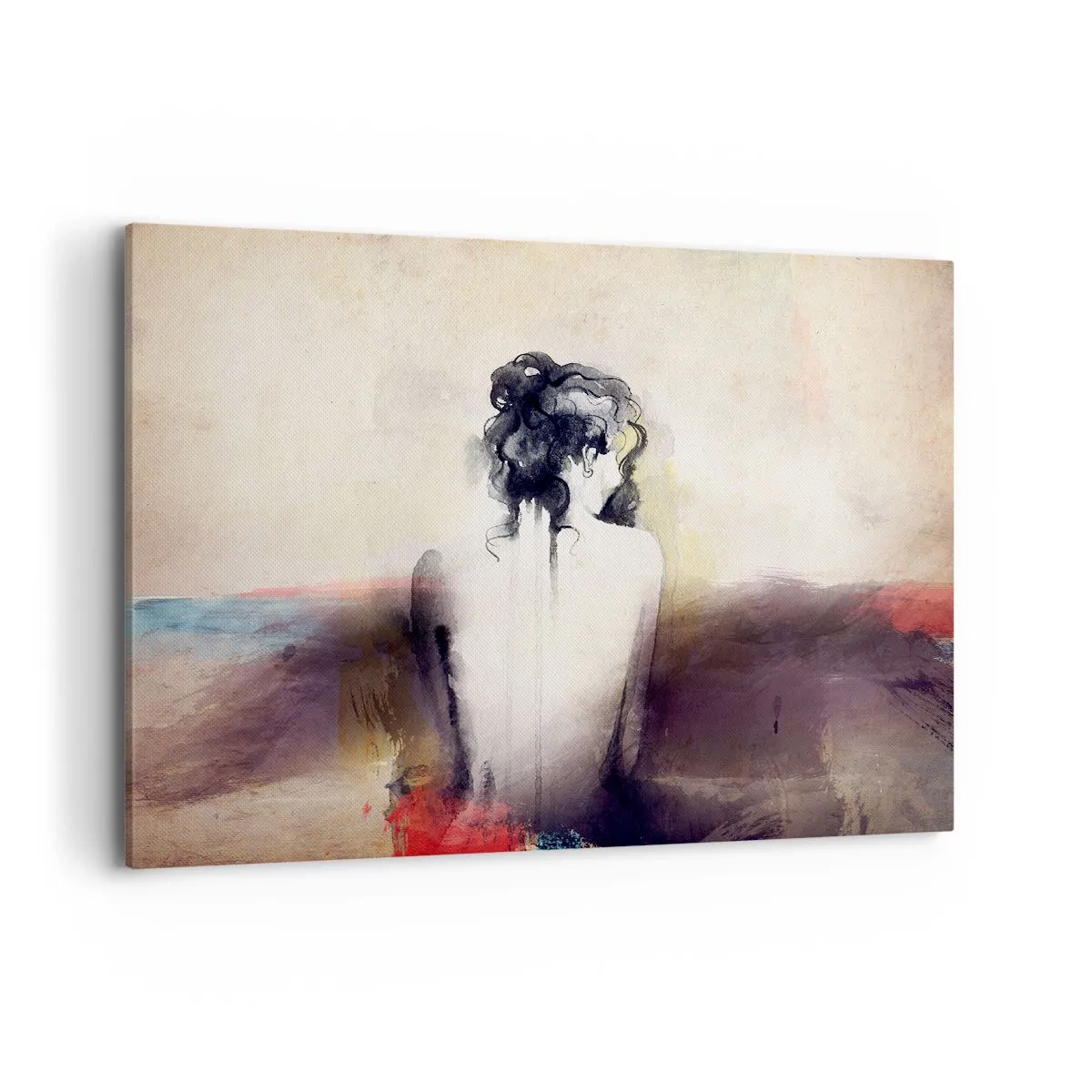 Schilderen op canvas - Vloeiende lijnen, ovale vormen - 100x70 cm