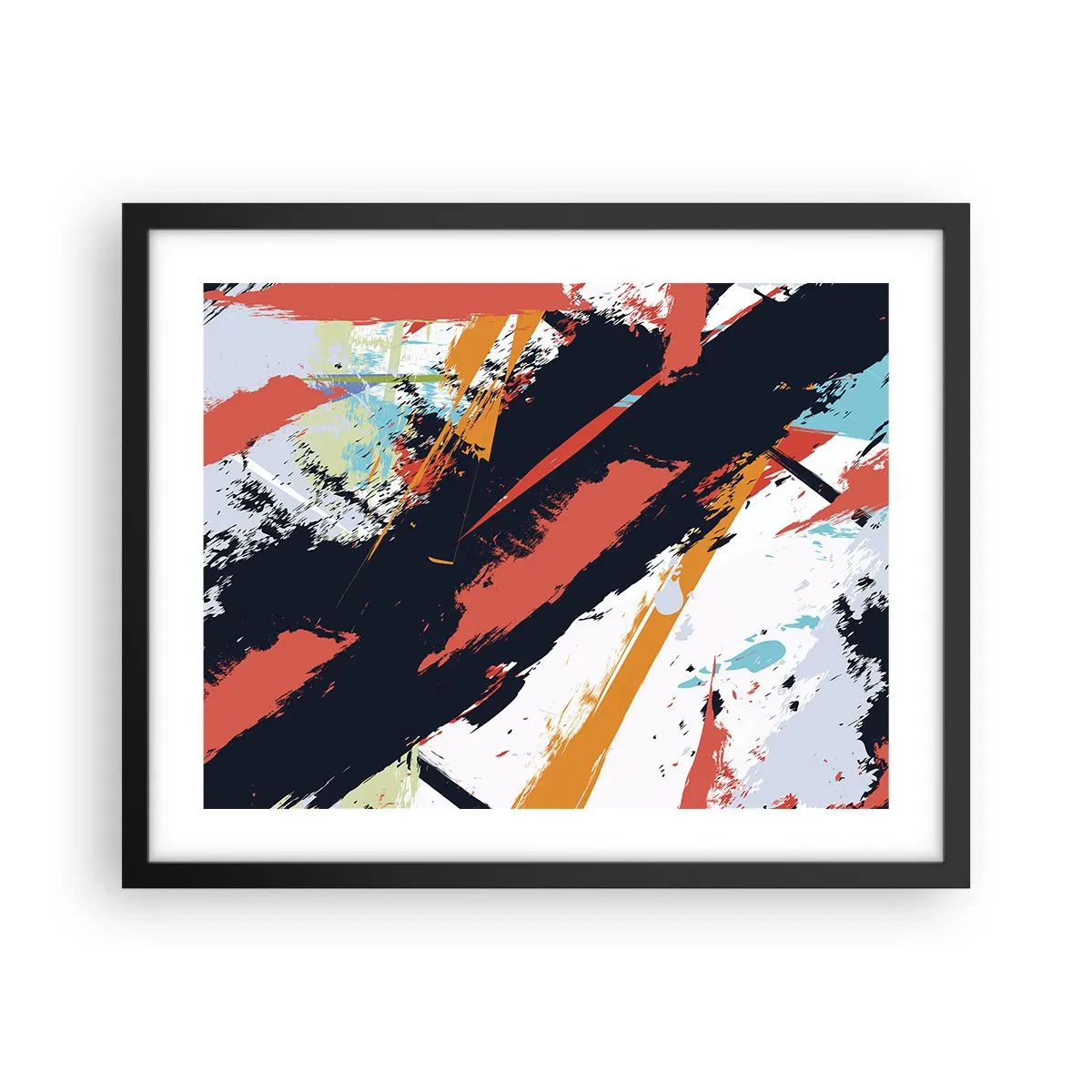 Poster in een zwarte lijst - Dynamische compositie - 50x40 cm