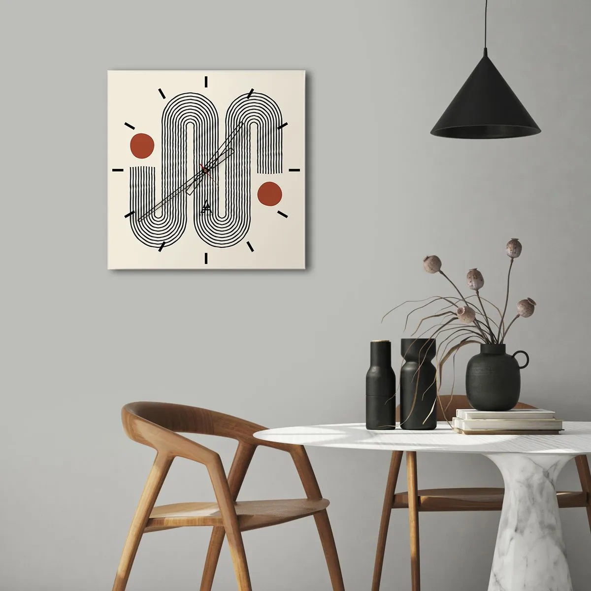 Wandklok - Klok - Van het begin tot het eind - 40x40 cm