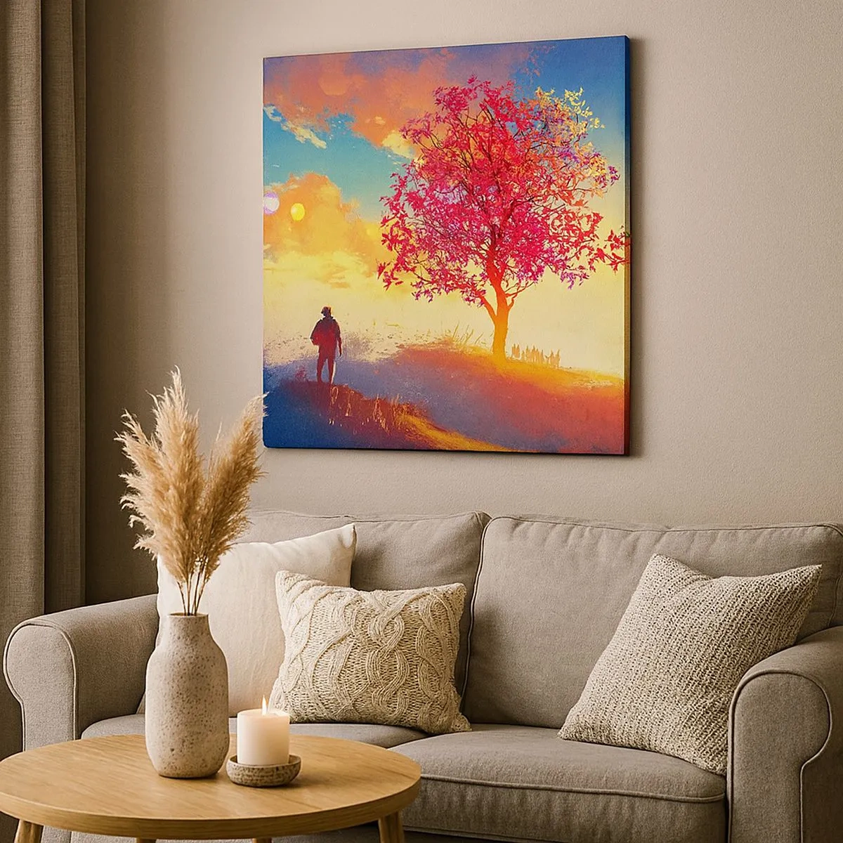 Schilderen op canvas - Pelgrim bij de bestemming - 30x30 cm