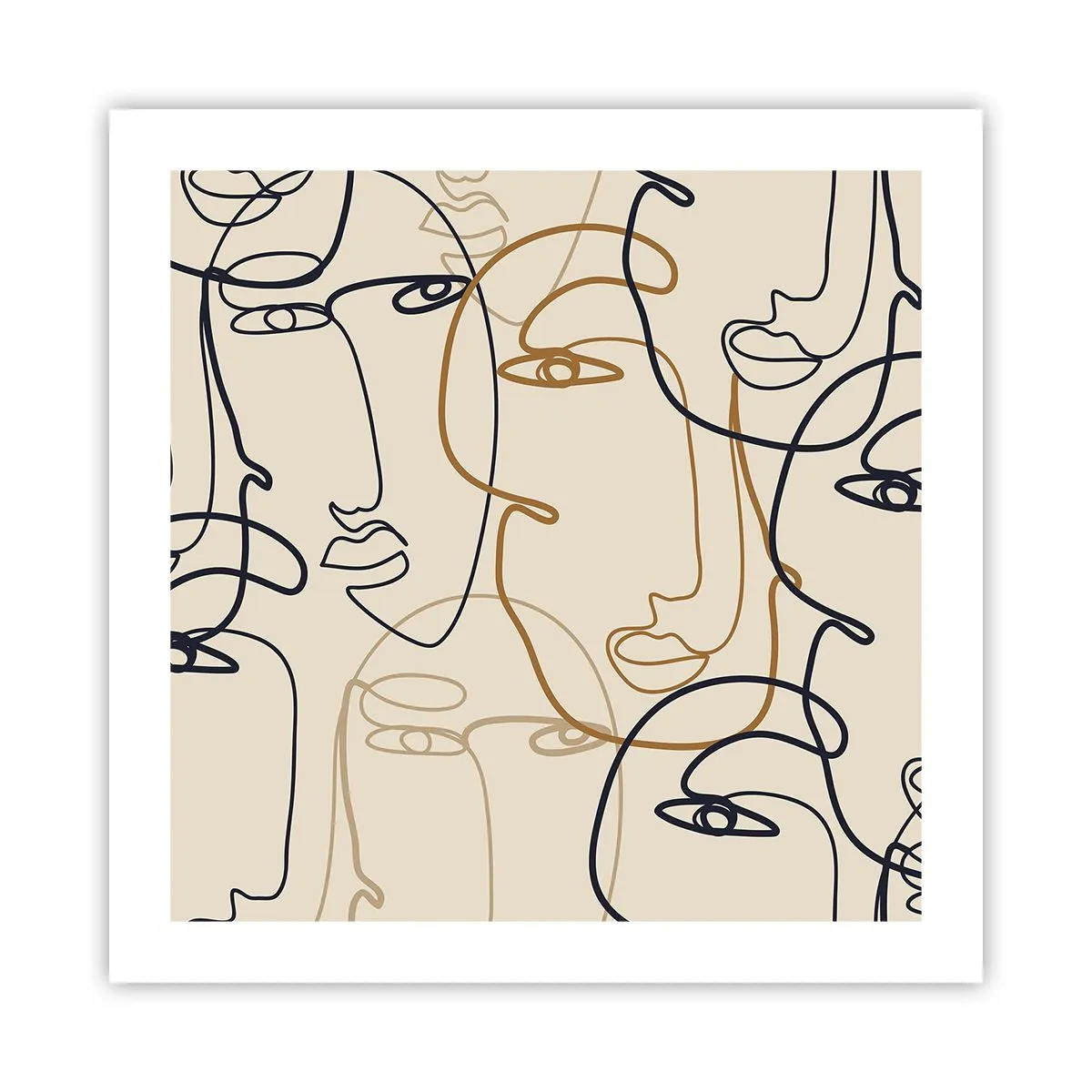 Poster - Het portret is vermenigvuldigd - 50x50 cm