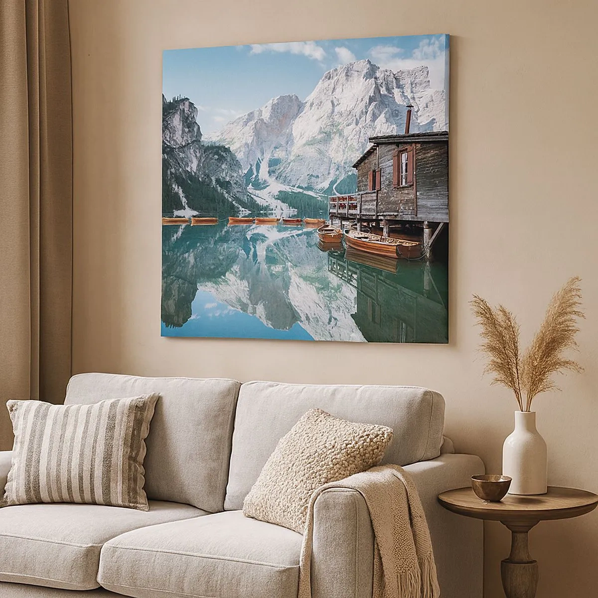 Schilderen op canvas - Een kristalheldere bergochtend - 30x30 cm