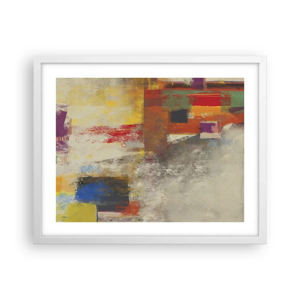 Poster in een witte lijst - Kleur geometrie - 50x40 cm