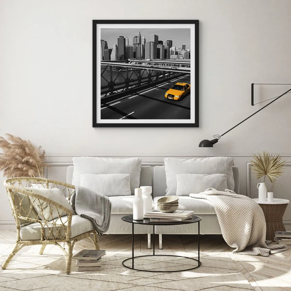 Poster in een zwarte lijst - De kleur van een grote stad - 30x30 cm