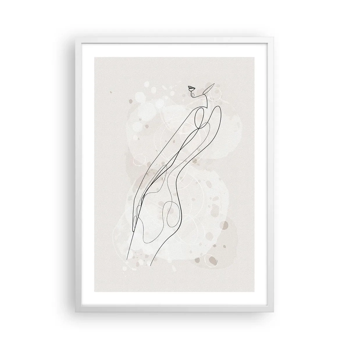 Poster in een witte lijst - De blik dwaalt af - 50x70 cm