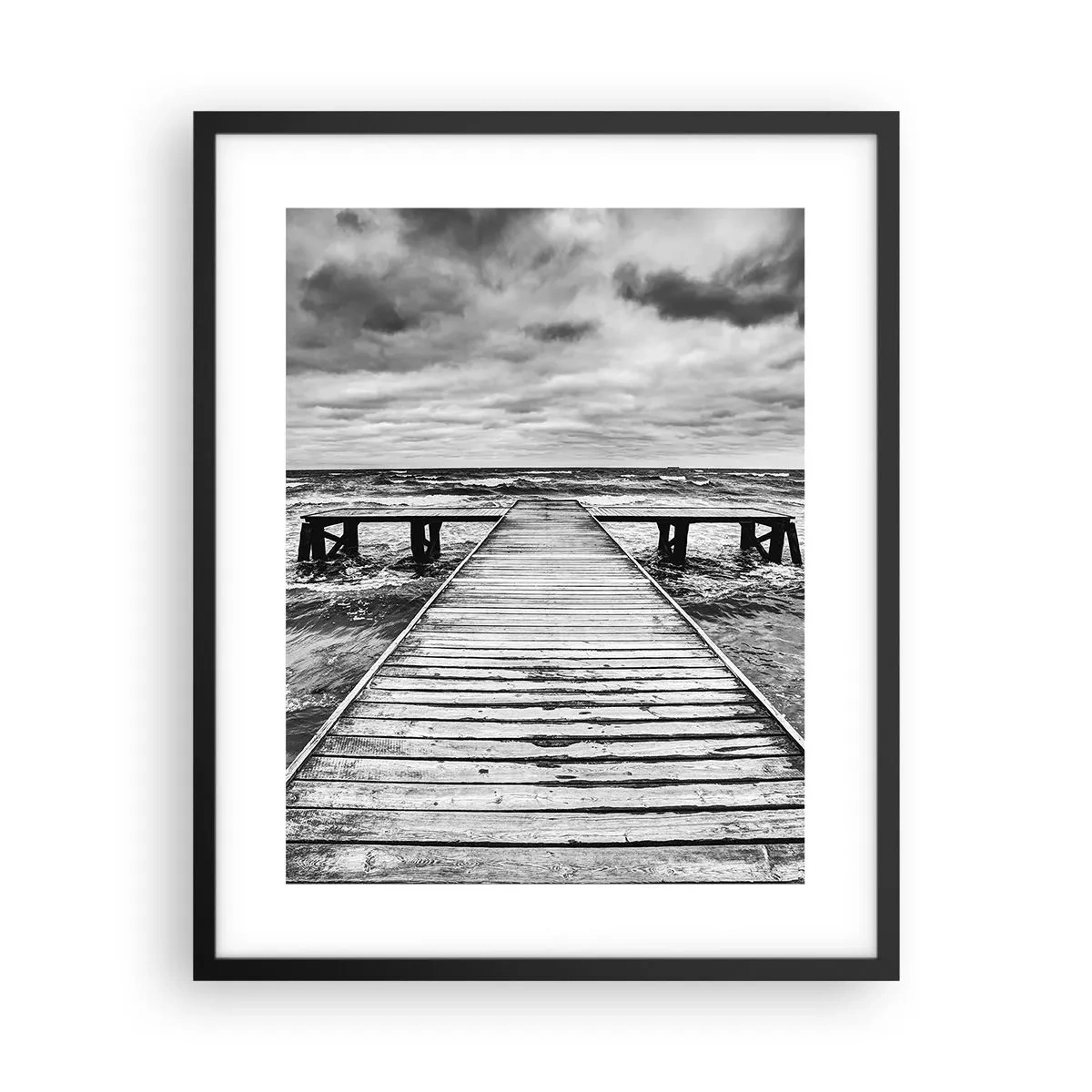 Poster in een zwarte lijst - Ik wacht tot de wind wegjaagt... - 40x50 cm