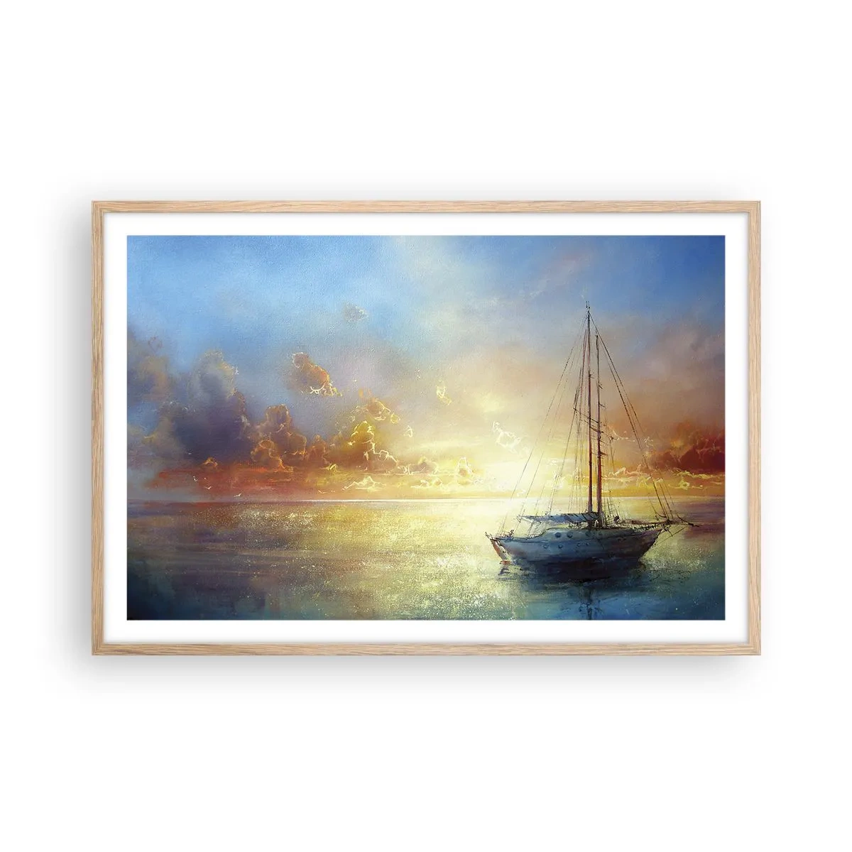 Een poster in een licht eiken lijst - In een gouden baai - 91x61 cm