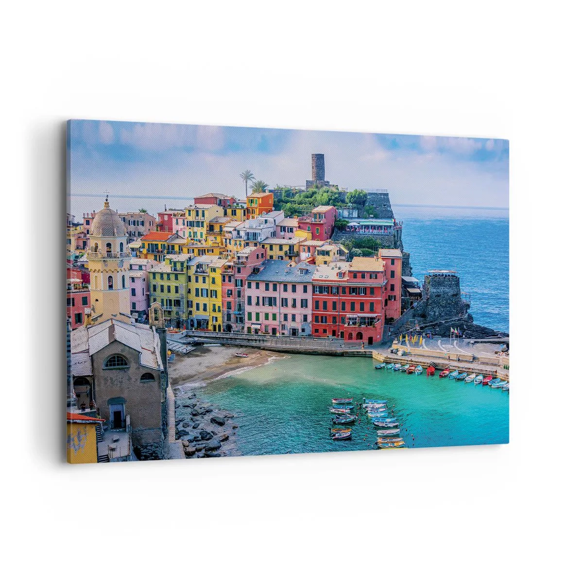 Schilderen op canvas - Mediterrane magische stad - 120x80 cm