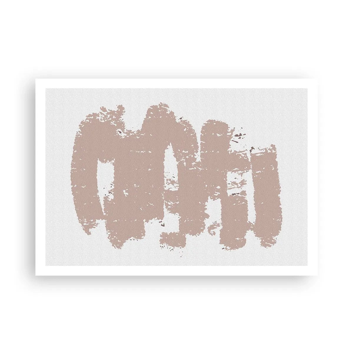 Poster - Abstractie in zachtroze - 100x70 cm