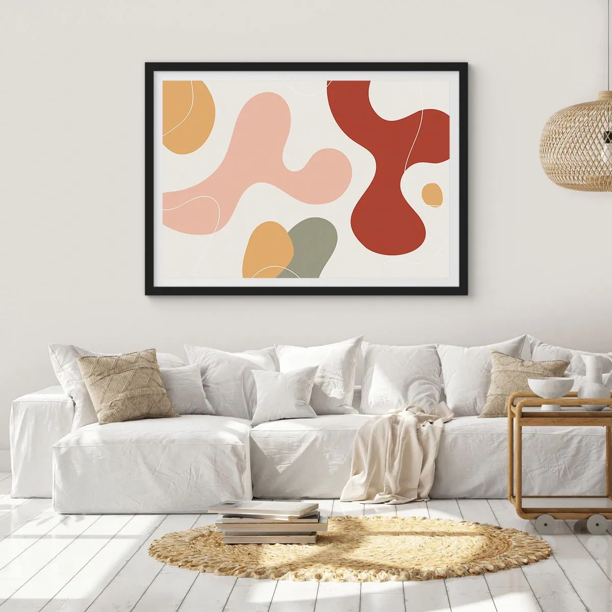 Poster in een zwarte lijst - Kronkels of krullen? - 70x50 cm